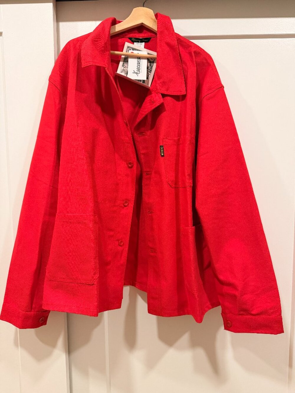 Le Laboureur French Cotton Work Jacket in Red